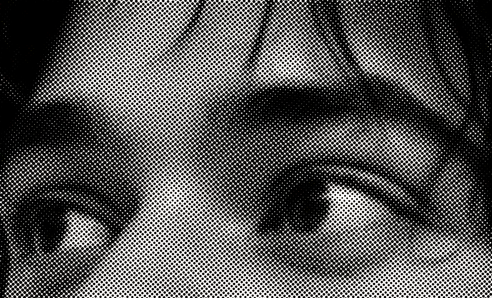 Halftone close-up of a pair of eyes