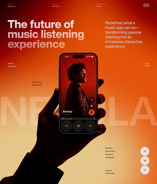Nebula music app design preview